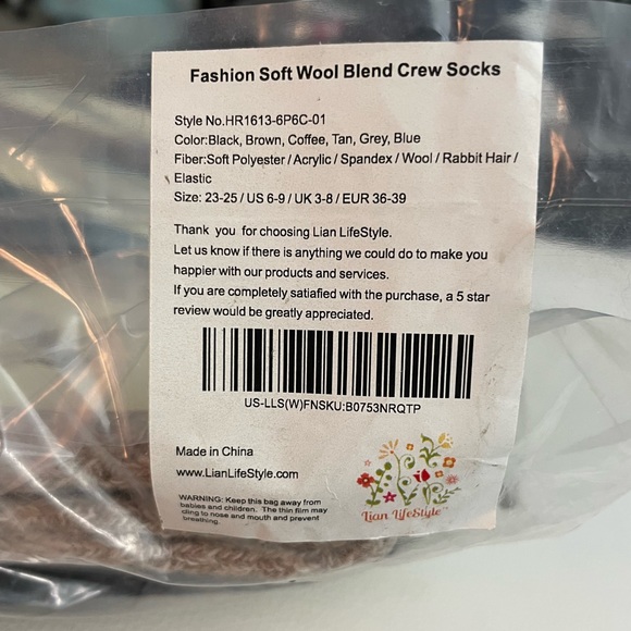 NIB Henry Rue set of 6 wool blend socks - Picture 3 of 4